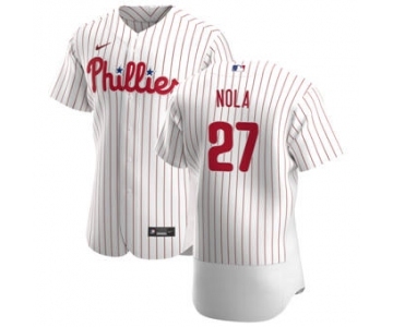 Men's Nike Philadelphia Phillies #27 Aaron Nola White Home 2020 Authentic Player Baseball Jersey