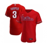 Men's Nike Philadelphia Phillies #3 Bryce Harper 2020 Red Alternate Authentic Player Baseball Jersey