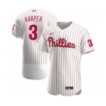 Men's Nike Philadelphia Phillies #3 Bryce Harper 2020 White Home Authentic Player Baseball Jersey