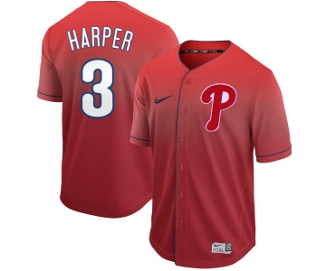 Men's Nike Philadelphia Phillies #3 Bryce Harper Red Drift Fashion MLB Jersey