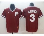 Men's Nike Philadelphia Phillies #3 Bryce Harper Red M&N  Jersey