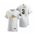 Men's Nike Philadelphia Phillies #3 Bryce Harper White 2020 Authentic Golden Edition Baseball Jersey