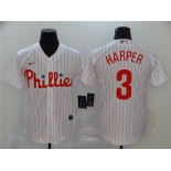 Men's Nike Philadelphia Phillies #3 Bryce Harper White Home Stitched Baseball Jersey