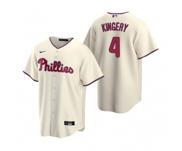 Men's Nike Philadelphia Phillies #4 Scott Kingery Cream Alternate Stitched Baseball Jersey