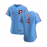 Men's Nike Philadelphia Phillies #4 Scott Kingery Light Blue Alternate 2020 Authentic Player Baseball Jersey