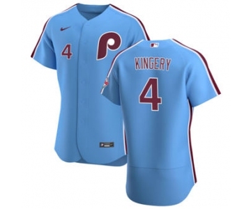 Men's Nike Philadelphia Phillies #4 Scott Kingery Light Blue Alternate 2020 Authentic Player Baseball Jersey