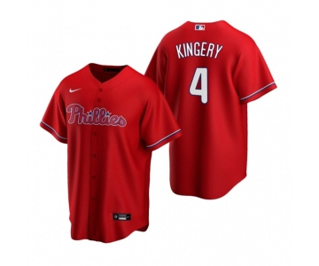 Men's Nike Philadelphia Phillies #4 Scott Kingery Red Alternate Stitched Baseball Jersey