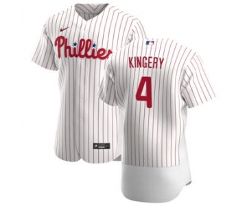 Men's Nike Philadelphia Phillies #4 Scott Kingery White Home 2020 Authentic Player Baseball Jersey