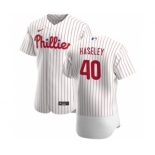 Men's Nike Philadelphia Phillies #40 Adam Haseley White Home 2020 Authentic Player Baseball Jersey