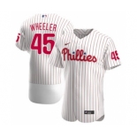 Men's Nike Philadelphia Phillies #45 Zack Wheeler 2020 White Alternate Authentic Player Baseball Jersey