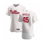 Men's Nike Philadelphia Phillies #45 Zack Wheeler White Home 2020 Authentic Player Baseball Jersey