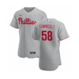 Men's Nike Philadelphia Phillies #58 Seranthony Dominguez Gray Road 2020 Authentic Player Baseball Jersey