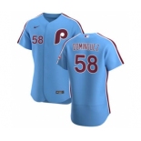 Men's Nike Philadelphia Phillies #58 Seranthony Dominguez Light Blue Alternate 2020 Authentic Player Baseball Jersey