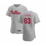 Men's Nike Philadelphia Phillies #63 Mauricio Llovera Gray Road 2020 Authentic Player Baseball Jersey