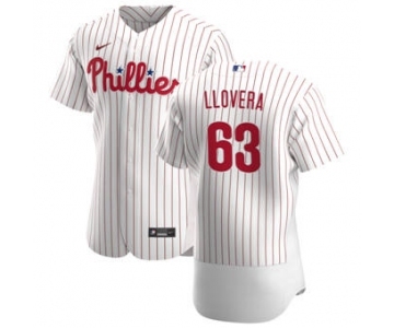 Men's Nike Philadelphia Phillies #63 Mauricio Llovera White Home 2020 Authentic Player Baseball Jersey