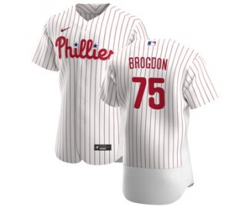 Men's Nike Philadelphia Phillies #75 Connor Brogdon White Home 2020 Authentic Player Baseball Jersey