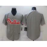 Men's Nike Philadelphia Phillies Blank Gray Road Stitched Baseball Jersey