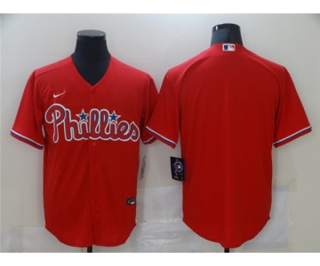 Men's Nike Philadelphia Phillies Blank Red Alternate Stitched Baseball Jersey