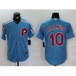 Men's Philadelphia Phillies #10 J.T. Realmuto Blue Cool Base Stitched Jersey