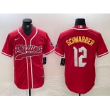 Men's Philadelphia Phillies #12 Kyle Schwarber Red 2024 City Connect Limited Stitched Jersey