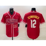 Men's Philadelphia Phillies #12 Kyle Schwarber Red 2024 City Connect Limited Stitched Jerseys