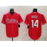 Men's Philadelphia Phillies #14 Pete Rose Red Cool Base Stitched Jersey