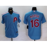 Men's Philadelphia Phillies #16 Brandon Marsh Blue Cool Base Stitched Jersey