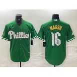 Men's Philadelphia Phillies #16 Brandon Marsh Green 2024 City Connect Stitched Jersey