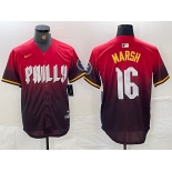 Men's Philadelphia Phillies #16 Brandon Marsh Red 2024 City Cool Base Jersey