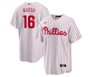 Men's Philadelphia Phillies #16 Marsh White Stitched MLB Cool Base Nike Jersey