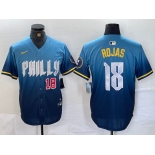 Men's Philadelphia Phillies #18 Johan Rojas Number Blue 2024 City Connect Limited Stitched Jersey