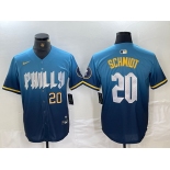 Mens Philadelphia Phillies #20 Mike Schmidt Blue 2024 City Cool Base Jersey