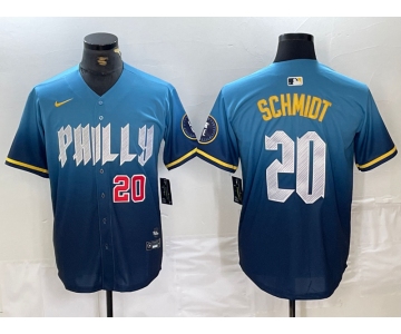 Men's Philadelphia Phillies #20 Mike Schmidt Blue 2024 City Cool Base Jerseys