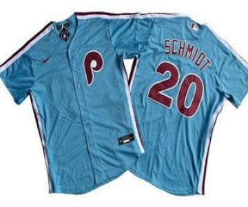 Men's Philadelphia Phillies #20 Mike Schmidt Light Blue Cool Base Jersey