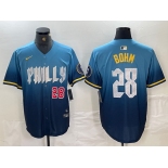 Men's Philadelphia Phillies #28 Alec Bohm Blue 2024 City Player Number Cool Base Stitched Jerseys