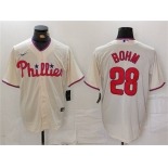 Men's Philadelphia Phillies #28 Alec Bohm Cream Cool Base Stitched Jersey