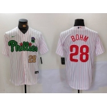 Men's Philadelphia Phillies #28 Alec Bohm White Green Cool Base Stitched Jerseys