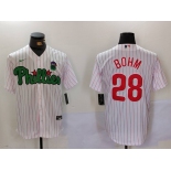 Men's Philadelphia Phillies #28 White Green Cool Base Stitched Jersey