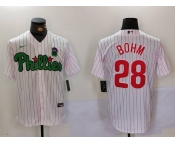 Men's Philadelphia Phillies #28 White Green Cool Base Stitched Jersey