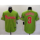 Men's Philadelphia Phillies #3 Bryce Harper Green Stitched Cool Base Nike Jersey