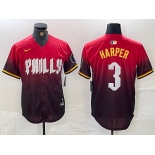 Men's Philadelphia Phillies #3 Bryce Harper Red 2024 City Cool Base Jersey