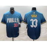 Men's Philadelphia Phillies #33 Edmundo Sosa Blue 2024 City Connect Limited Stitched Jerseys