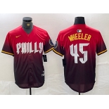 Men's Philadelphia Phillies #45 Zack Wheeler Red 2024 City Cool Base Jersey