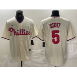 Men's Philadelphia Phillies #5 Bryson Stott Cream Cool Base Jersey