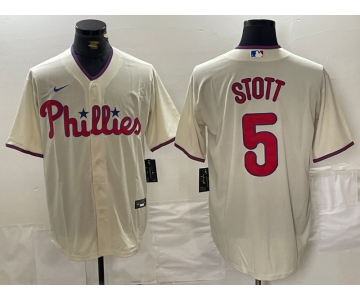 Men's Philadelphia Phillies #5 Bryson Stott Cream Cool Base Jersey