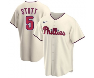 Men's Philadelphia Phillies #5 Bryson Stott Cream Cool Base Stitched Baseball Jersey