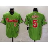 Men's Philadelphia Phillies #5 Bryson Stott Number Green With Patch Stitched Cool Base Nike Jersey