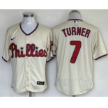 Men's Philadelphia Phillies #7 Trea Turner Cream Stitched MLB Flex Base Nike Jersey