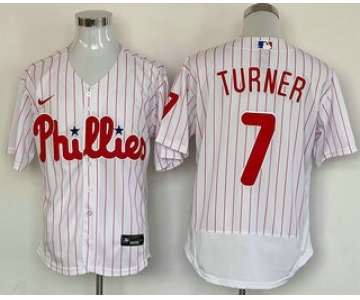 Men's Philadelphia Phillies #7 Trea Turner White Stitched MLB Flex Base Nike Jersey