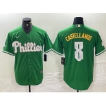 Men's Philadelphia Phillies #8 Nick Castellanos Green 2024 City Connect Stitched Jersey